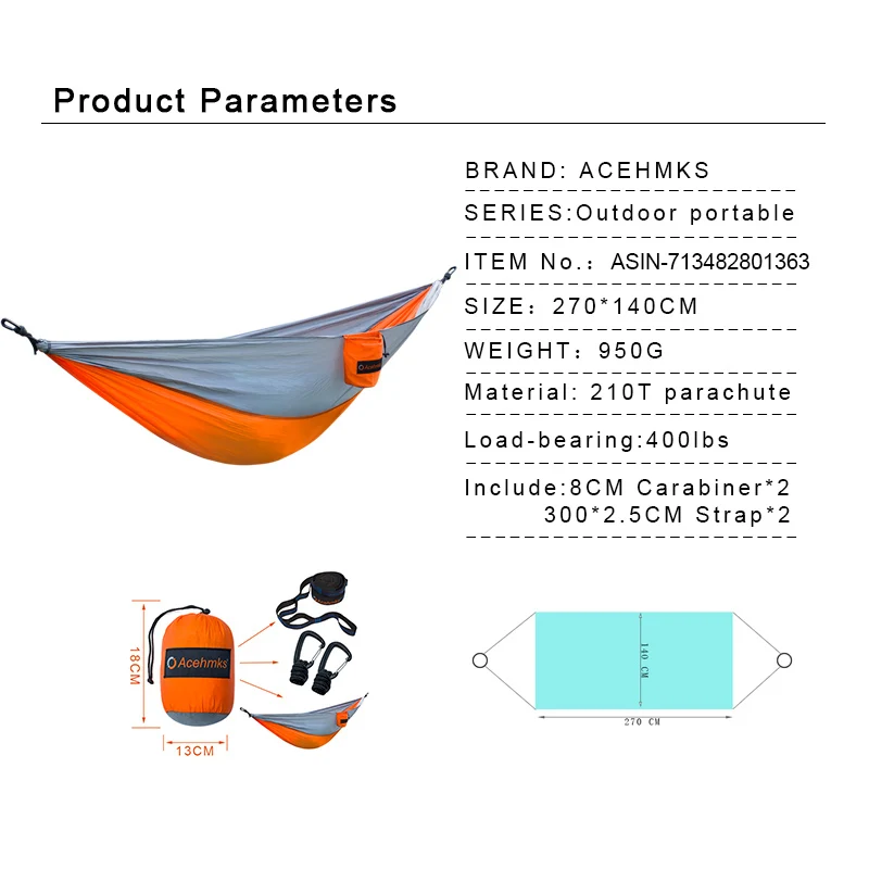 Acehmks алюминиевый кемпинговый гамак портативный складной Сверхлегкий парашют