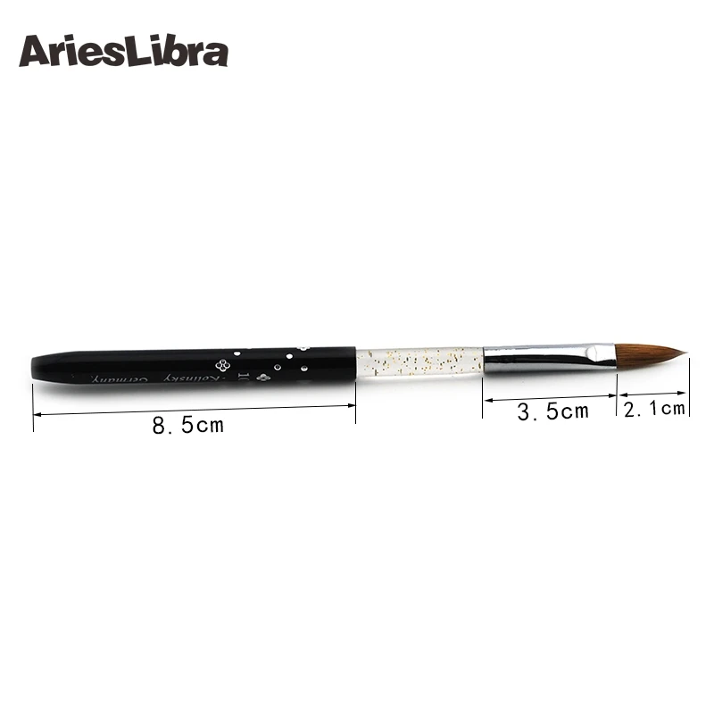 AriesLibra 10# черного цвета на каблуках высотой 5 шт./компл. колонковая Кисть Профессиональный инструмент для ногтей кисти акриловый Фрезер для ногтей cо шлифовальными щетка для рисунки на ногтях