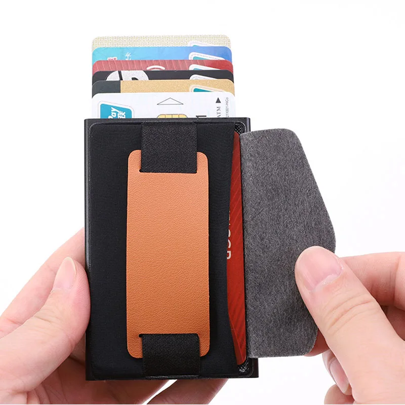 Мужской алюминиевый кошелек с задней кармашкой для ID-карт тонкий металлический