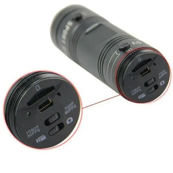 Спорт на открытом воздухе Водонепроницаемый 1080P Mini DV USB2.0 камера велосипед 5V 1A