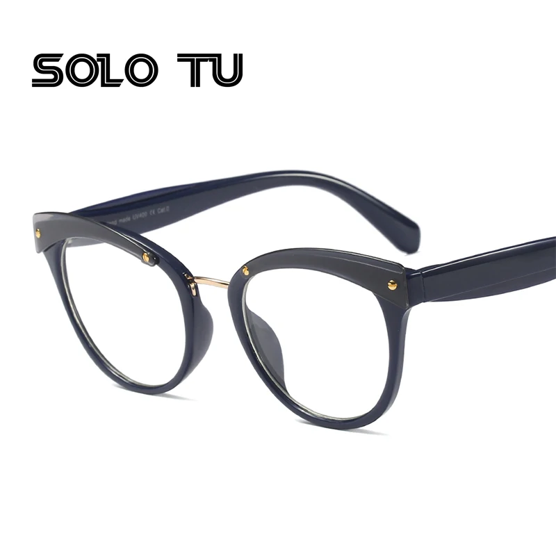 2018 Модные Винтажные прозрачные линзы очки Мужчины оптически рамка ретро кошачий