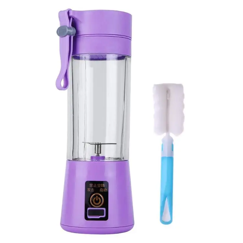 2 blades purple 380 мл 2/4/Сменные кассеты-6 шт. USB Соковыжималка Блендер Портативный фруктов Детские Еда миксера для Мясорубка многофункциональные машины сока; Прямая поставка - Цвет: 2 blades purple