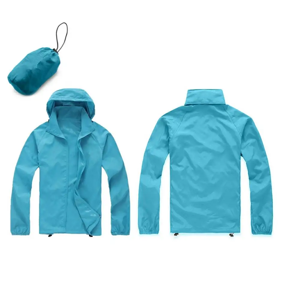 Light blue Ветрозащитная велосипедная куртка для мужчин и женщин, куртки для верховой езды, водонепроницаемая велосипедная одежда для бега, с длинным рукавом, для спорта на открытом воздухе, дождевик - Цвет: Light blue