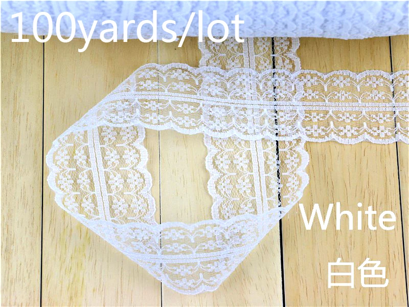 Белый DIY 100 ярдов ленты Девушка выступает куклы украшения юбка кружева Ширина 45 мм