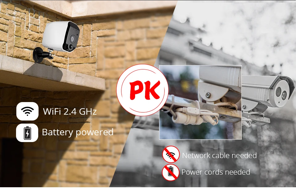 KERUI беспроводной H.264 Открытый 1080 P Full HD 2,4G WiFi 18650 батарея IP камера Внутренняя безопасность жилища камеры наблюдения IR-CUT