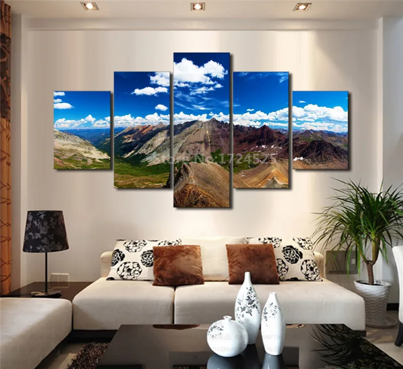 5 шт./компл. Алмазная красота гор печатная живопись настенное искусство домашний