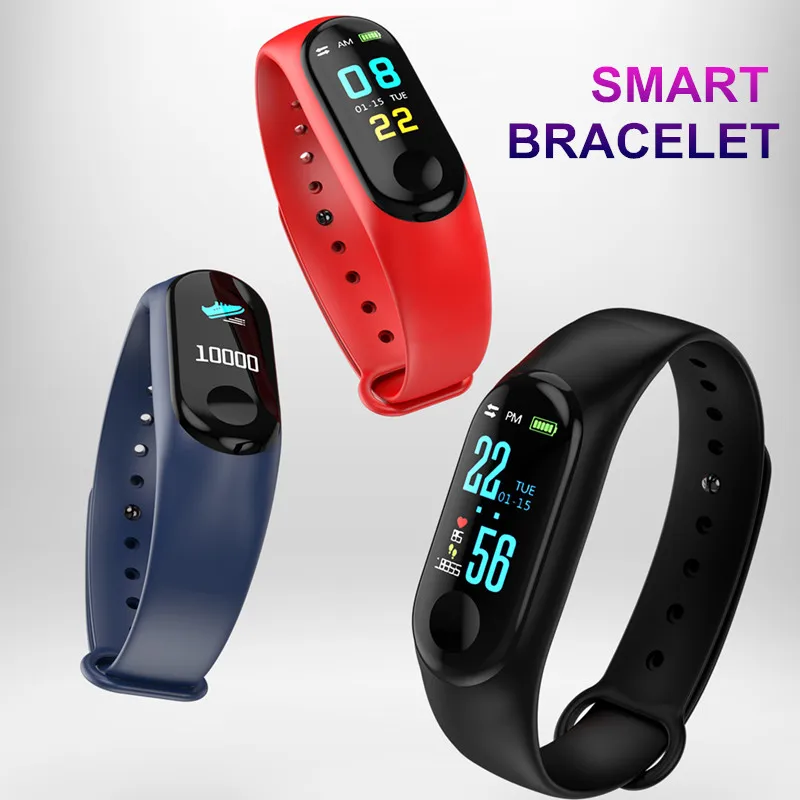 

Smartbands Sports Bracelet Heart Rate M3C Bracelet Wristband Fitness Tracker Blood Pressure Monitor Android IOS PK Mi band 2 3