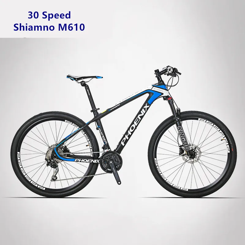 30 Speed blue Бренд, рама из углеродного волокна для горного велосипеда, 27,5 дюймов, колеса, гидравлический дисковый тормоз, M370/M610, 27/30 скоростей, MTB велосипед - Цвет: 30 Speed blue