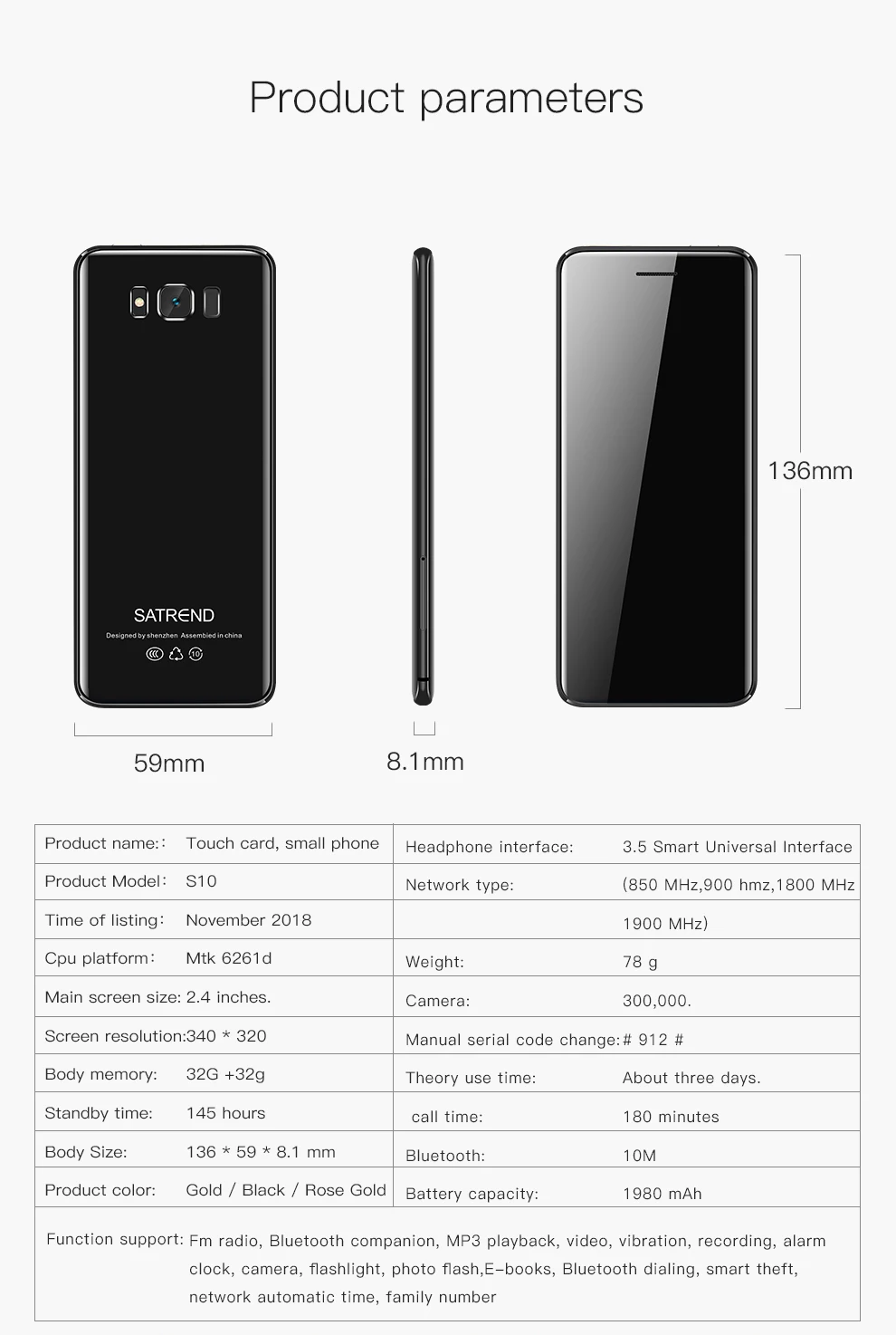 Супер Мини карманный мобильный телефон GSM карта Мобильный телефон ультра тонкий роскошный телефон скоростной циферблат FM MP3 Bluetooth Dialer смартфон S10