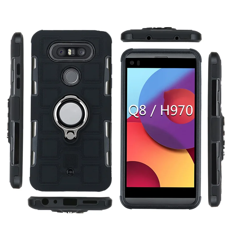 Роскошный чехол для мобильного телефона с магнитной подставкой для LG Q8 Q6 Plus Q6a Q Stylo 4, чехол для LG Q6 V30 K8 K10, чехол для телефона с кольцом на палец s