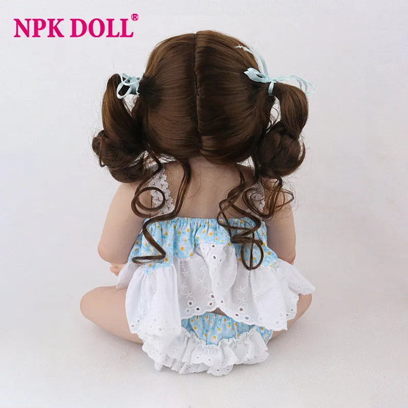 Reborn Baby Doll для девочек полностью виниловые силиконовые игрушки ванной синее