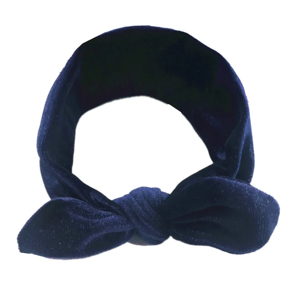 Baby Girls Top velvet Knot Headband Children Rabbit Ear Turban Headwrap Elastic Dots Printing Hair Bands Accessories | Детская одежда и