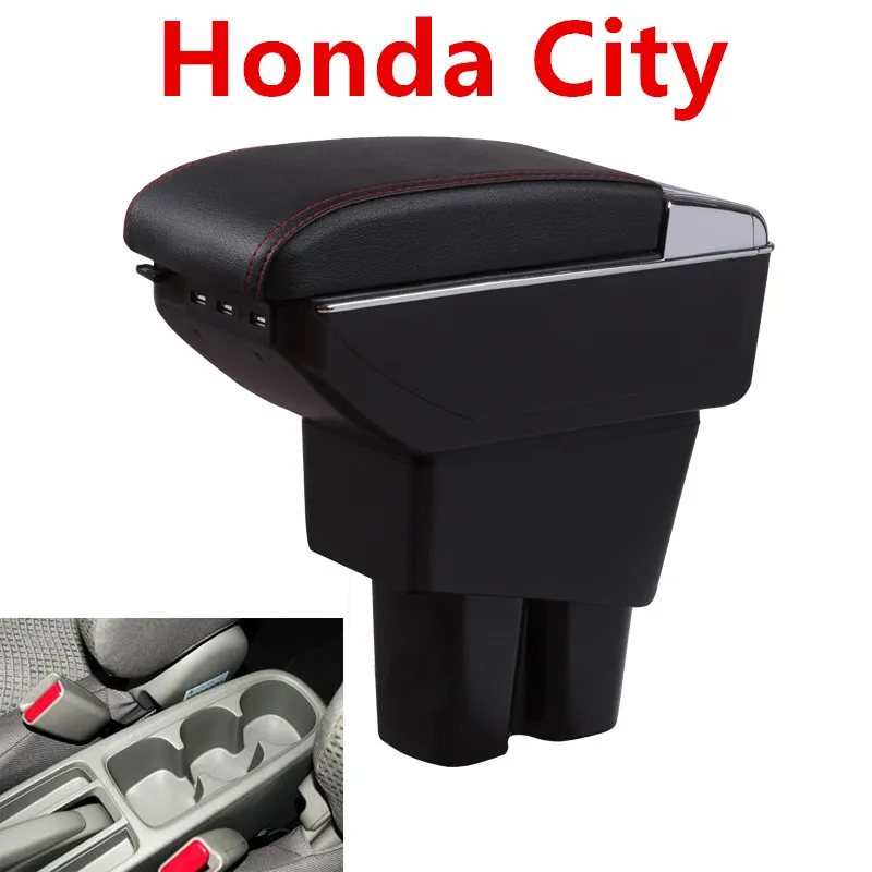 Кожаный ящик для хранения подлокотников для автомобиля Honda City 2009 2010 2011 2012 2013 подлокотники с USB
