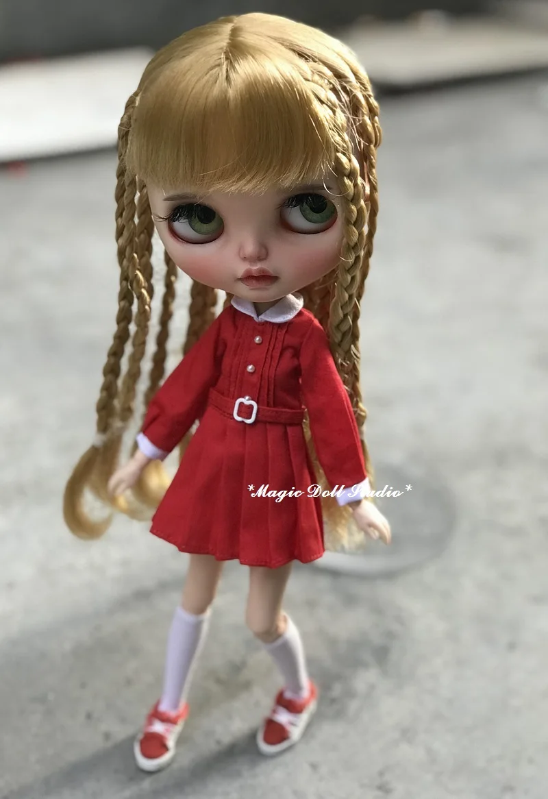 [MG670] Новинка; ; платье для куклы;# плиссированное платье с длинными рукавами; подходит для blyth ob24 licca azone; розничная