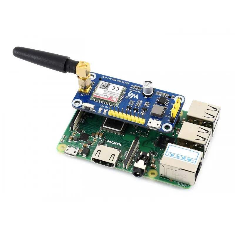 Шапка NB-IoT для Raspberry Pi на основе SIM7020E B1/B3/B5/B8/B20/B28 с поддержкой Raspberry Pi/Arduino/STM32/pyton