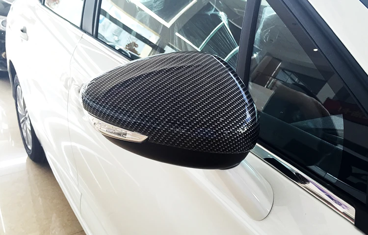 carbon fiber 2pcs Автомобильное зеркало заднего вида, покрытие, оболочка, зеркало заднего вида, защита края, покрытие, внешняя отделка, аксессуары для PEUGEOT 508 2011 - Цвет: carbon fiber 2pcs