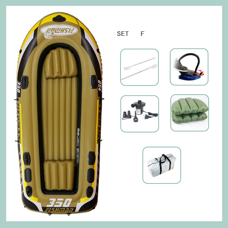 SET C 3+ 1 человек 305*136*42 см Толстая рыбацкая лодка надувная лодка каяк dinghy плот аксессуар каноэ алюминиевый весло pumpA06008 - Цвет: SET C
