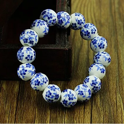 Изящный классический фарфоровый эластичный браслет маленькая голубая Орхидея