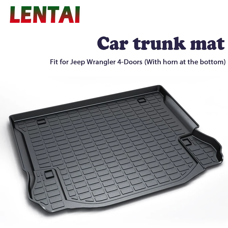 

LENTAI Styling rear trunk Cargo mat For Jeep Wrangler 4-Doors With horn on the bottom JK 2017-2011 Boot Liner Tray Anti-slip Mat