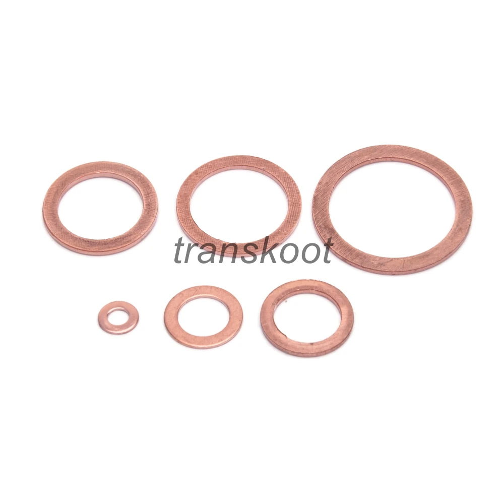 280 шт./компл. набор красных медных шайб уплотнительное кольцо прокладок с чехлом 12