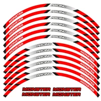 motorcycle front and rear wheels edge outer rim sticker reflective stripe wheel decals for ducati monster 695 696 796 1100 1100s