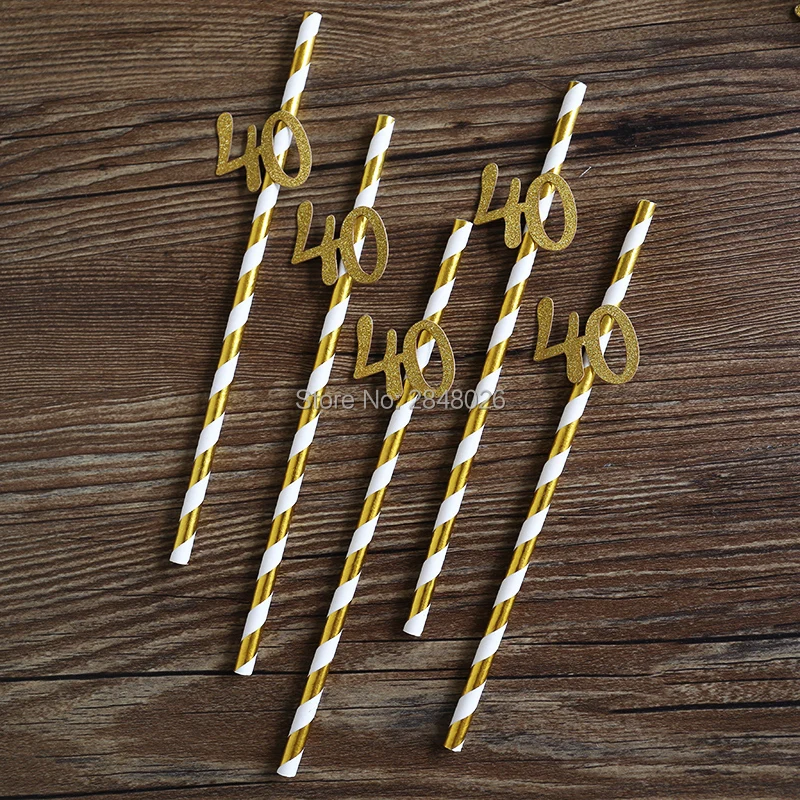 

40th Birthday Decoration Straws,40th Anniversary Decorations
