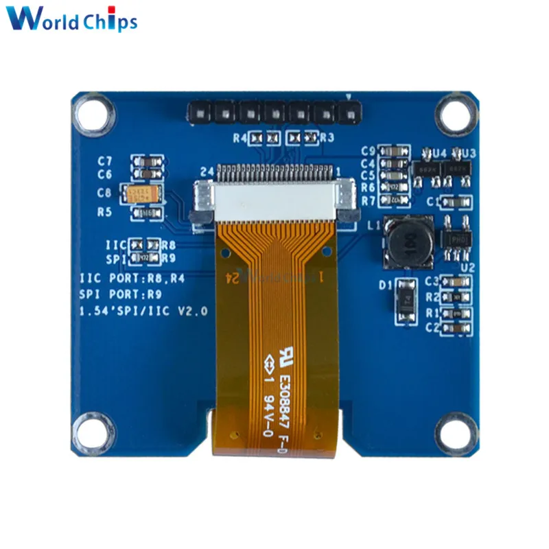 

1.54" 1.54 inch Yellow OLED Display Module 128x64 SPI IIC I2C Interface OLED Screen Board 3.3-5V For Arduino AVR STM32 8051