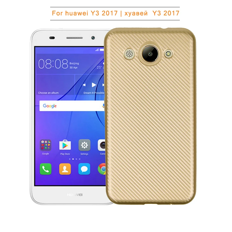 углеродные волокна узор силиконовый чехол на huawei Y3 2017 чехлы мягкий селиконовые