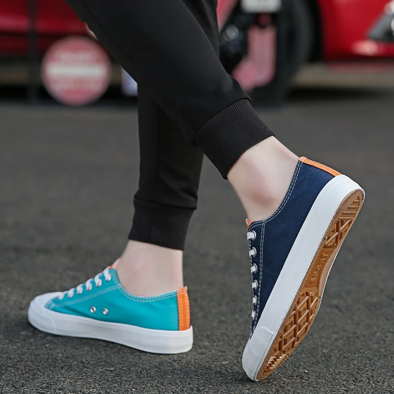 Классическая Летняя Красивая Мужская обувь для скейтбординга парусиновая с