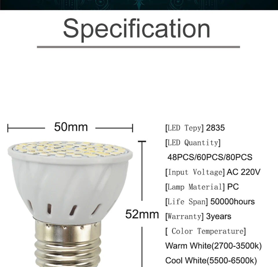 Светодиодный точечный светильник E27 E14 MR16 GU10 светодиодный светильник 2835 SMD светодиодный лампы 48 60 80 светодиодный s белый/теплый белый Bombillas Точечный светильник Лампада