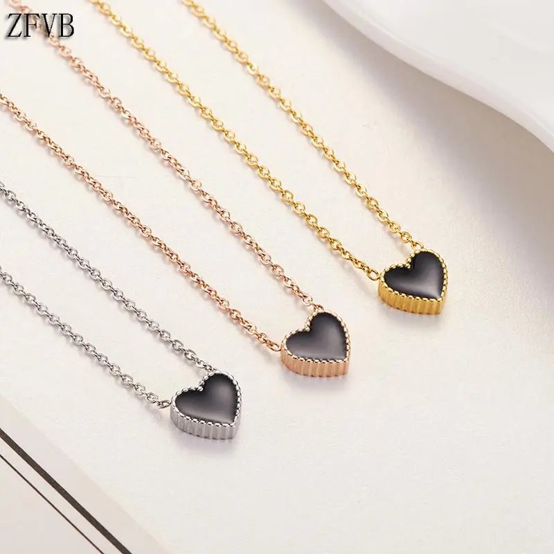 ZFVB модное ожерелье с подвеской в виде сердца для женщин короткая цепочка на