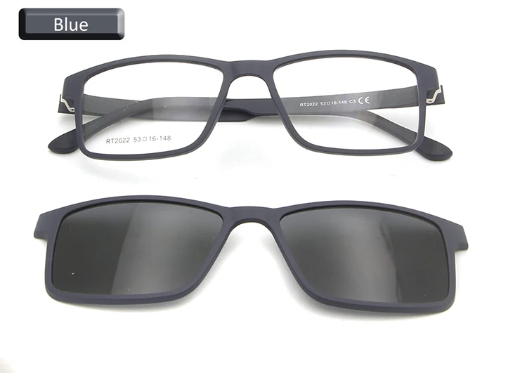 eyeglass blue Ultem пластиковый титановый квадратный зажим для очков, поляризованные солнцезащитные очки, мужские очки с полной оправой, очки ботаника, магнитный зажим - Цвет линз: eyeglass blue