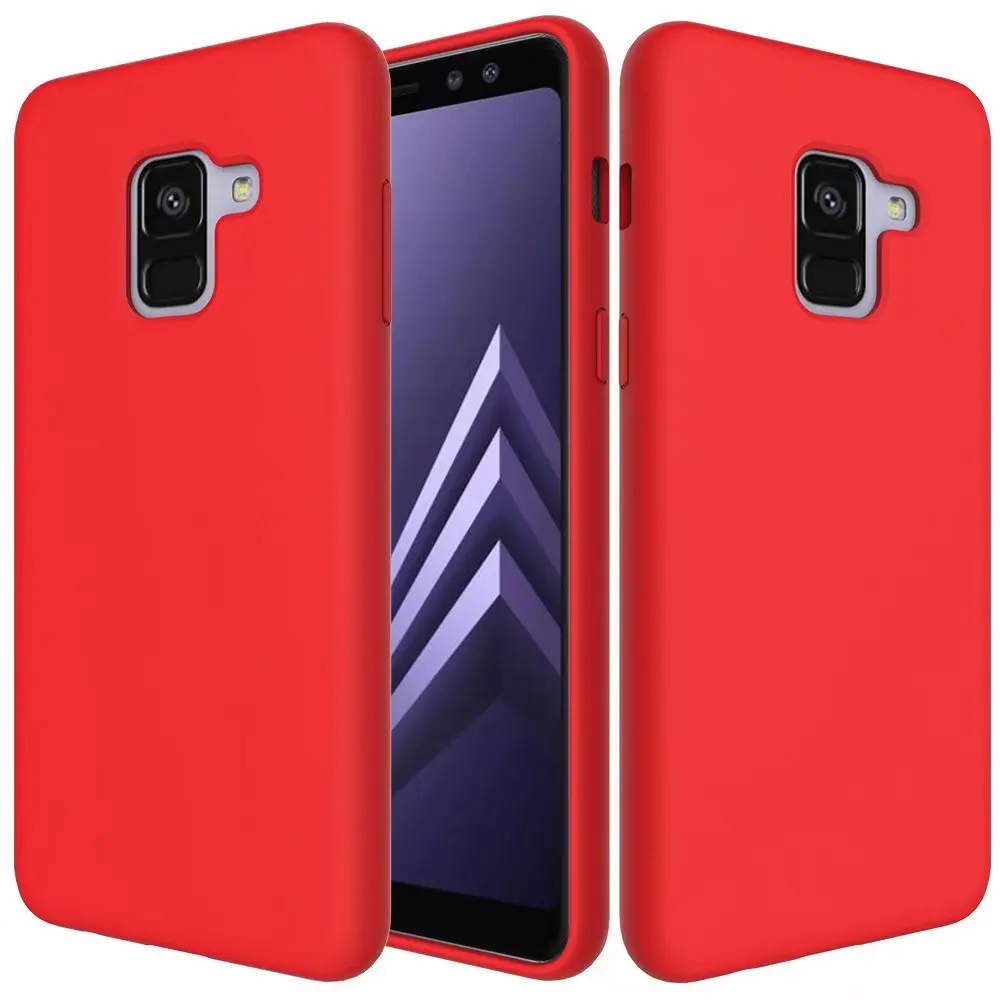 red Для samsung Galaxy A8 Plus чехол Роскошный жидкий силиконовый удобный защитный чехол для задней крышки для samsung A8 A8Plus - Цвет: red