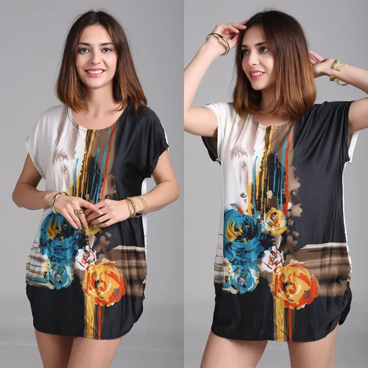Новинка, летняя футболка, короткий рукав, круглый вырез, принт, длинная, 3XL, 4XL, свободные топы, женская футболка, женская одежда, blusas