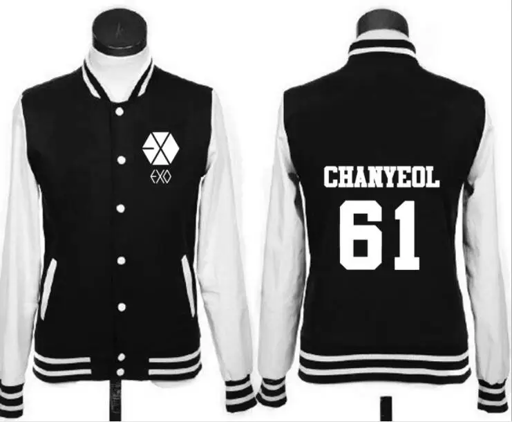 EXO SEHUN бейсбольная куртка с шестигранным логотипом пальто верхняя одежда MH901 |