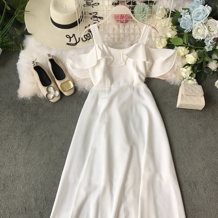 ALPHALMODA праздники с открытыми плечами женские Seashore до середины икры Платье на бретелях галстук-бабочка дамское сексуальное с открытой спиной Vestidos однотонное платье