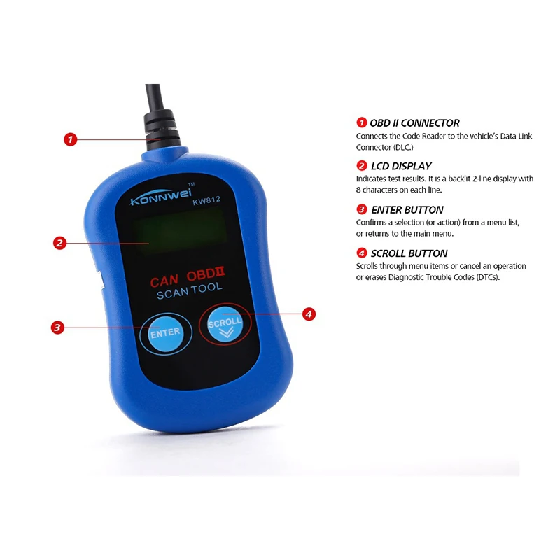OBD2 Diagnostic KONNWEI VAG305/KW812 Car CAN ODBII Scan Tool Vehicle Faul Code Readers &ampamp Tools | Автомобили и мотоциклы