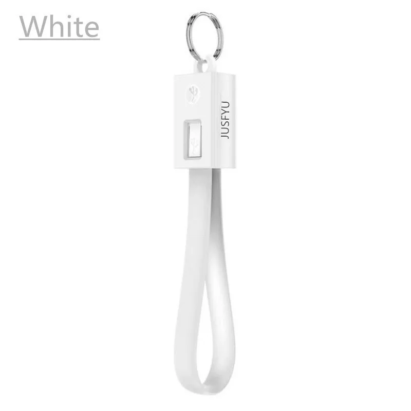 White Короткий мини брелок USB кабель провод для быстрого заряда Micro USB C type C для iPhone iPod Android зарядное устройство синхронизации данных зарядный кабель шнур - Тип штекера: White