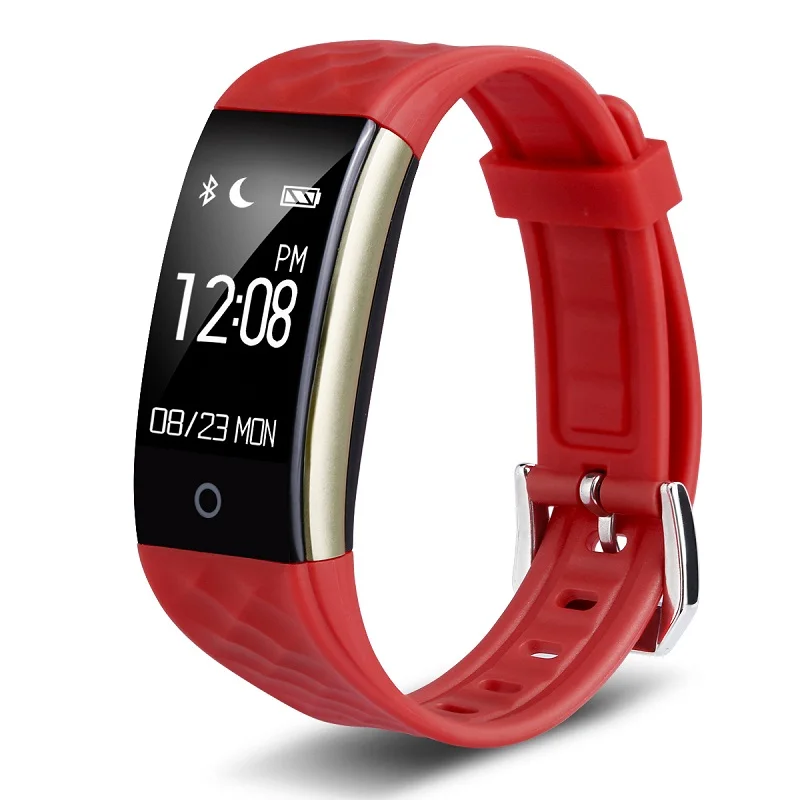 Red Diggro S2 умный Браслет монитор сердечного ритма IP67 спортивный фитнес-браслет трекер Bluetooth для Android IOS PK miband 2 - Цвет: Red