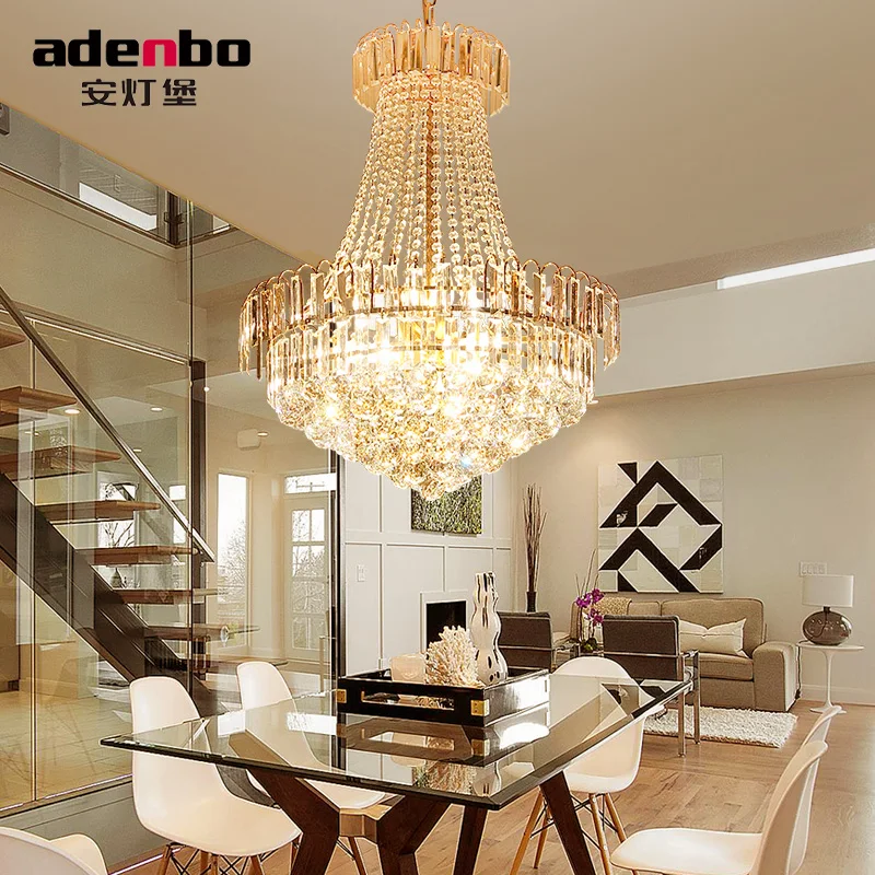Современные золото светодио дный хрустальные люстры светильники 40 см 60 80 100 для