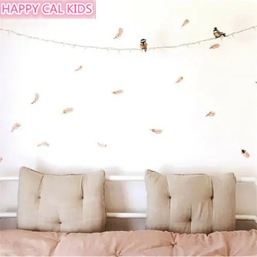 16 шт. прибытие Угловое перо декор Съемная Настенная Наклейка Спальня Фон