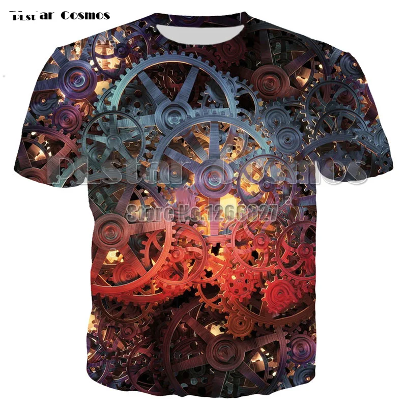 Летняя распродажа мужские и женские футболки 3D печати механические хип хоп