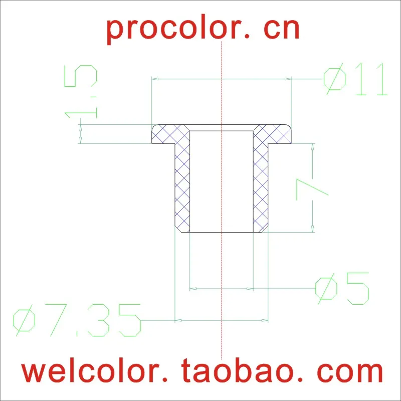 Т образная силиконовая резина пустотелая маленькая втулка детали втулки