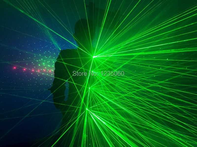 Party Laser costumes Green light dj dance laser man wears discoparty gloves led mask ballroom clothing | Дом и сад