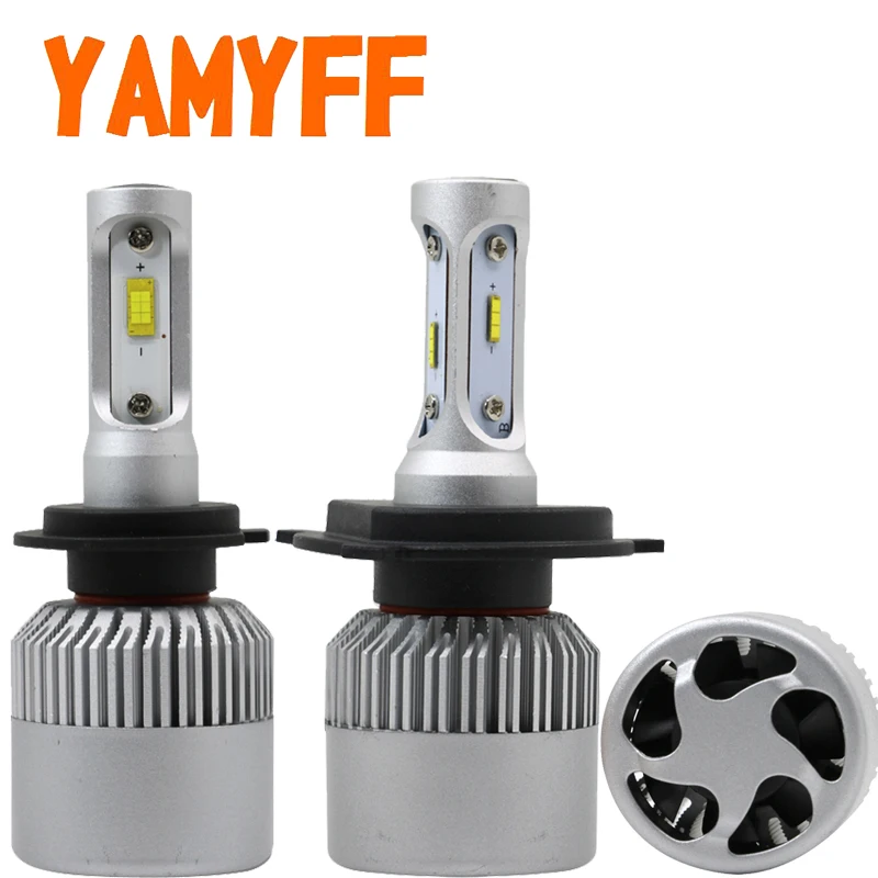 Yamyff H7 светодиодный фар автомобиля лампы светодиодный H4 9005 HB3 9006 HB4 свет светодиодный светильник H1 H3 H11 H8 H27 880 881 CSP 12 V Автомобильные фары противотуманные лампы