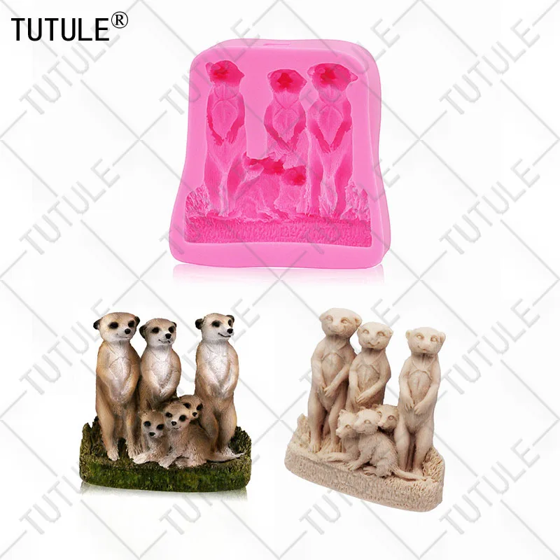 Форма meerkat инструмент для торта fondantchocolatecyclaycraftsoap украшения кексов Meerkat warthhog смола