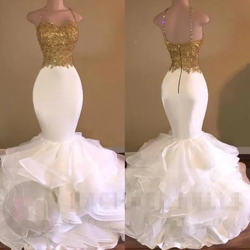 Сексуальная Золото Топ Русалка Вечернее Платье vestido де noiva Ruched Pleat феста Спинки
