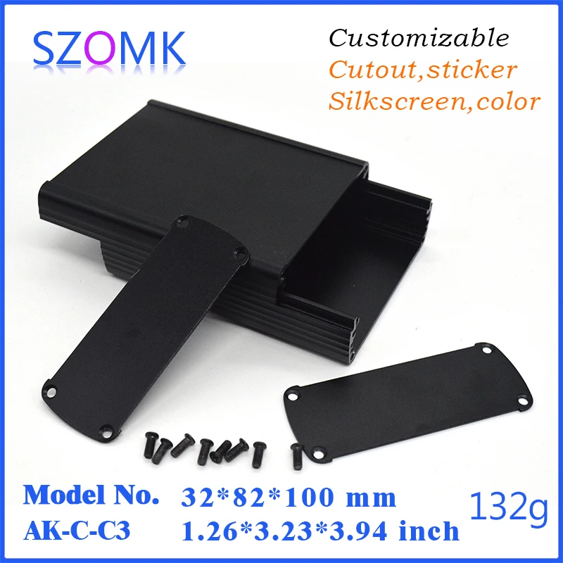 1 шт. 32*82*100 мм анодированный черный алюминиевый Штампованный корпус коробка gps
