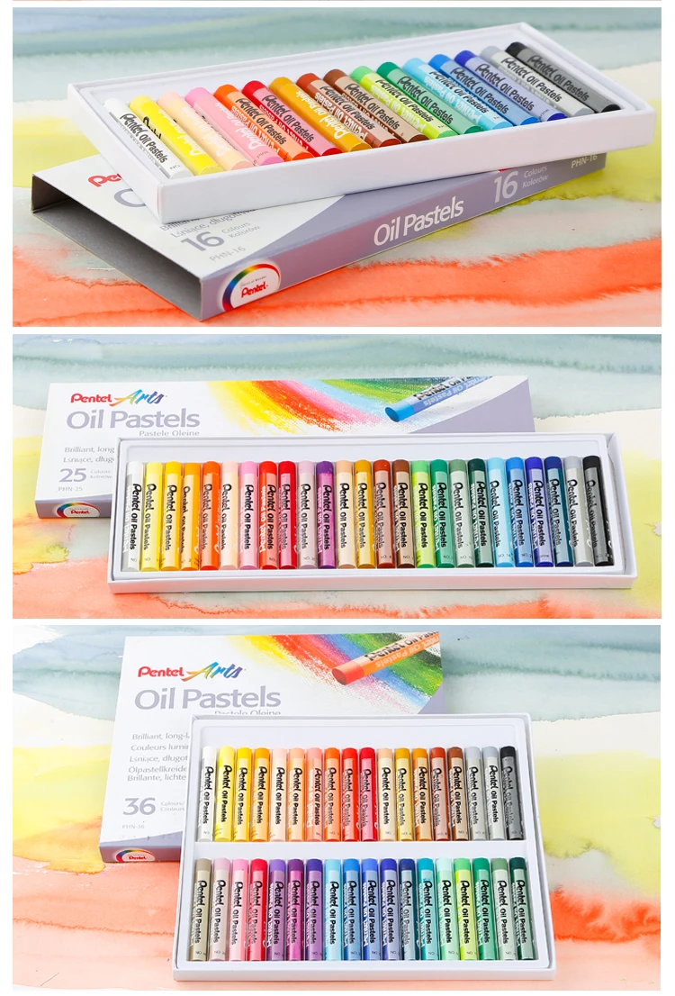 Pentel Oil Pastel PHN 50 цветов Профессиональный рисунок палочка моющаяся масляная краска мягкая Пастельная для художника, студента, детей