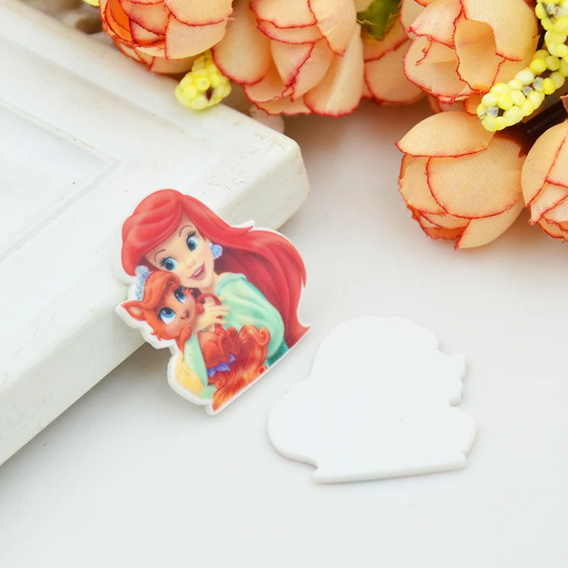 Kawaii Мультфильм плоское заднее украшение из смолы маленькая Русалочка Ариэль